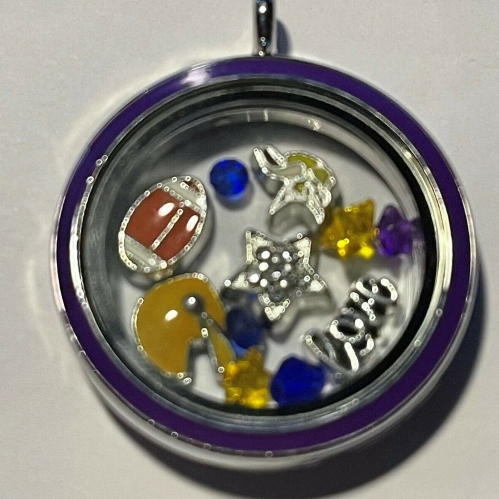 Minnesota Vikings NFL Memory Charm Locket w/ 22 IN chain NEW